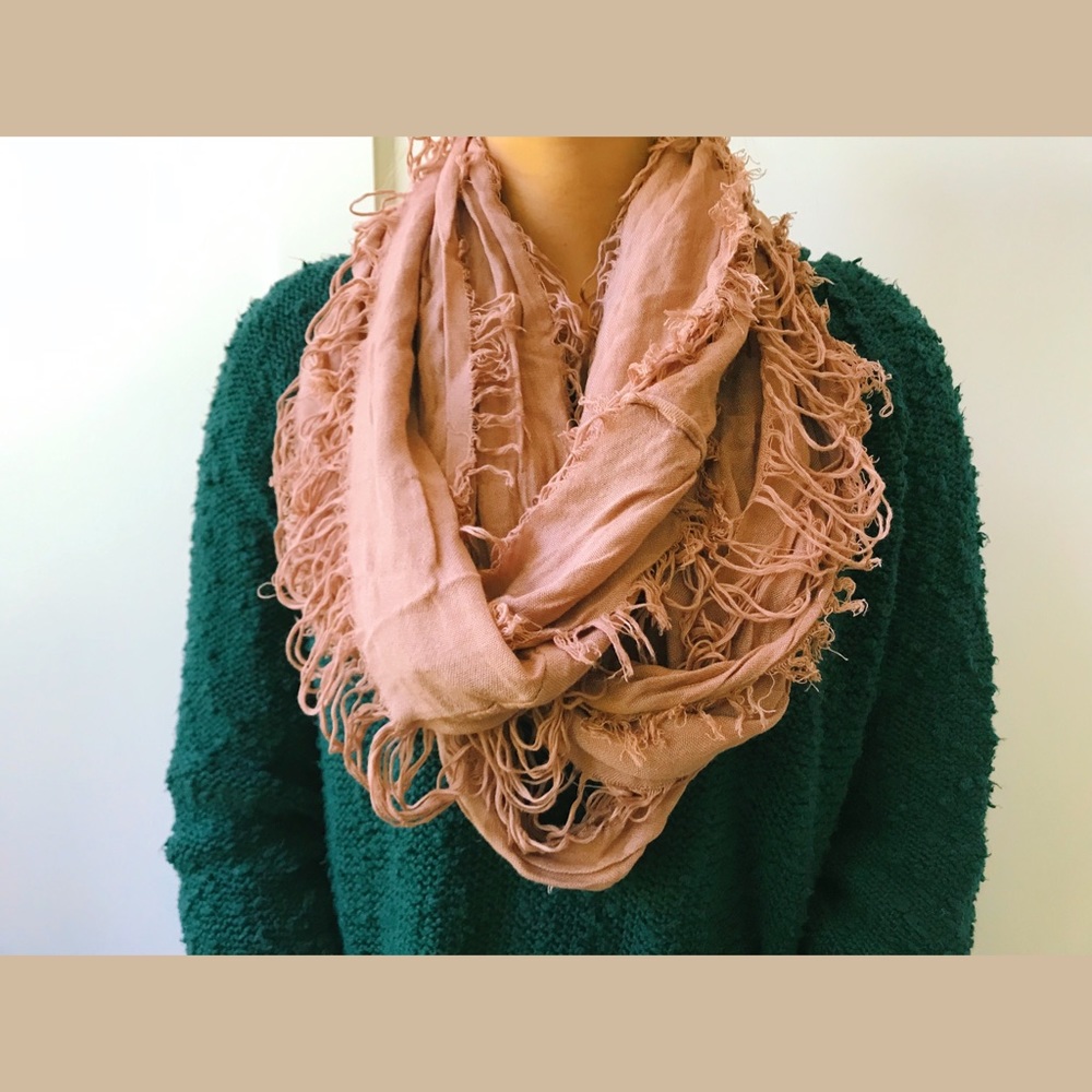 pink shredded scarf